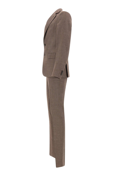 Shop Brian Dales Linen And Wool Two-piece Suit In Brown