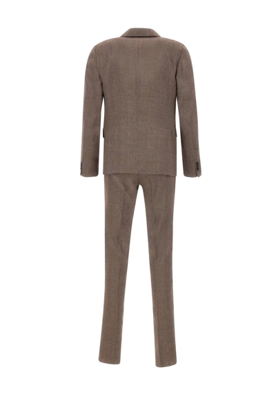 Shop Brian Dales Linen And Wool Two-piece Suit In Brown