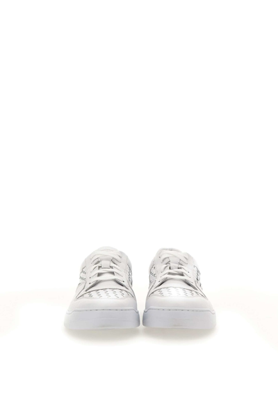 Shop Doucal's Manila Leather Sneakers In White
