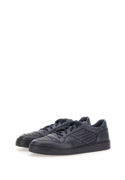 Shop Doucal's Manila Leather Sneakers In Blue