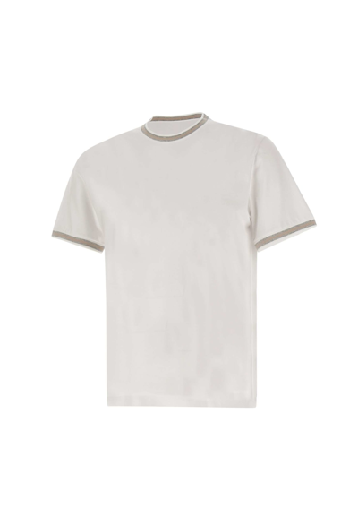 Shop Eleventy Cotton T-shirt In White