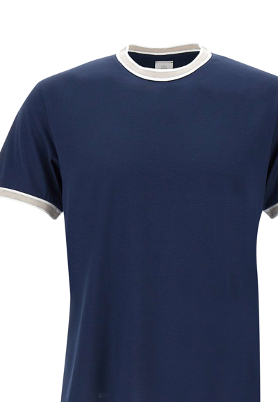 Shop Eleventy Cotton T-shirt In Blue