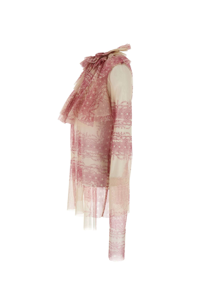 Shop Philosophy Di Lorenzo Serafini Georgette Blouse In Pink/beige