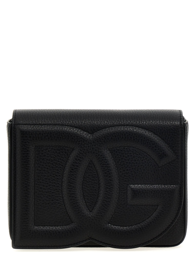 Shop Dolce & Gabbana Dg Logo Bag Medium Shoulder Bag In Black