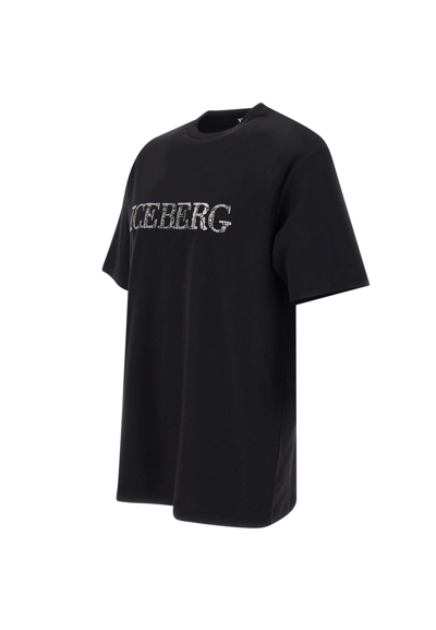 Shop Iceberg Eco-sustainable Cotton T-shirt In Black