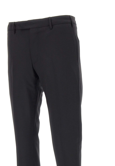 Shop Pt01 Dieci Fresh Wool Trousers In Black
