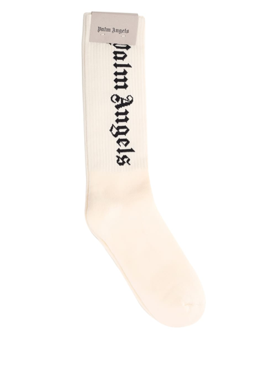 Shop Palm Angels Socks In White