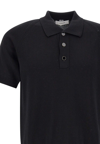 Shop Lardini Polo Cotton And Viscose T-shirt In Black
