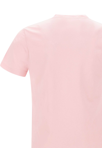 Shop Stone Island Cotton T-shirt In Pink