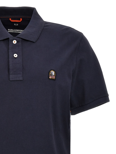 Shop Parajumpers Logo Patch Polo Shirt In Blue