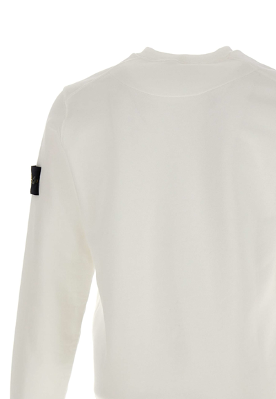 Shop Stone Island Cotton Sweatshirt In White