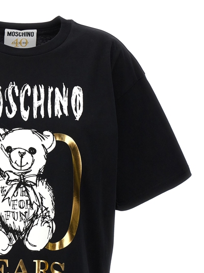 Shop Moschino Teddy 40 Years Of Love T-shirt In Black