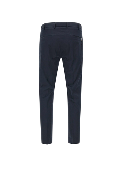 Shop Pt01 Dieci Cotton Trousers In Blue