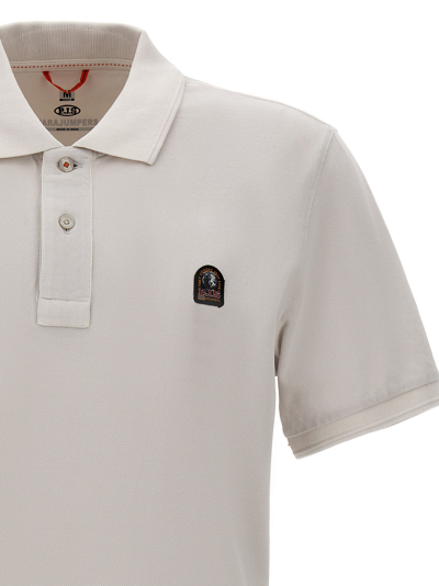 Shop Parajumpers Logo Patch Polo Shirt In Gray