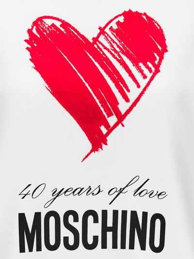 Shop Moschino 40 Years Of Love Sweatshirt In White