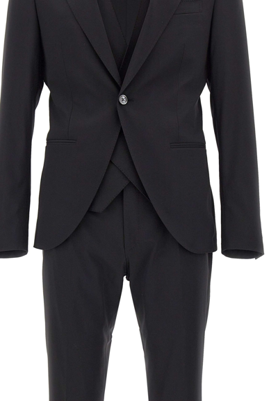 Shop Corneliani Three-piece Suit In Black
