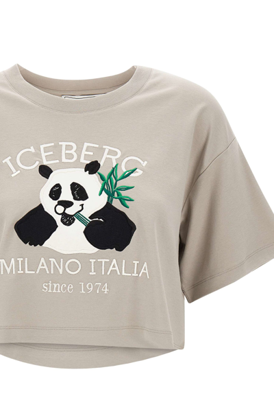 Shop Iceberg Cotton T-shirt In Beige