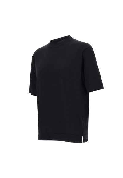 Shop Filippo De Laurentiis Cotton Crepe T-shirt In Black
