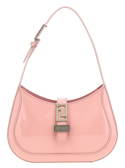 Shop Versace Greca Goddess Small Shoulder Bag In Pink
