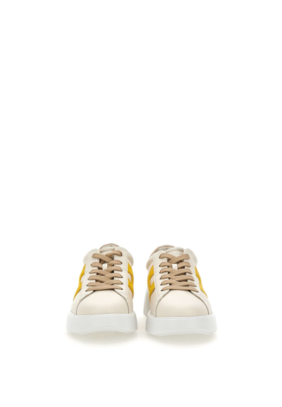 Shop Hogan Rebel Sneakers In White/yellow