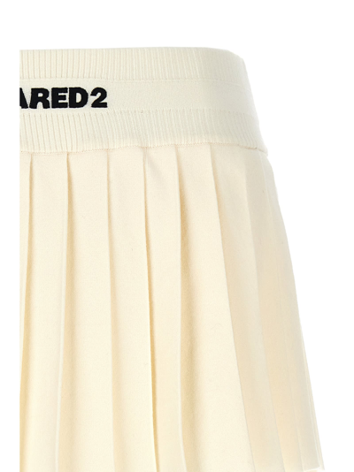 Shop Dsquared2 Mini Pleated Skirt In White