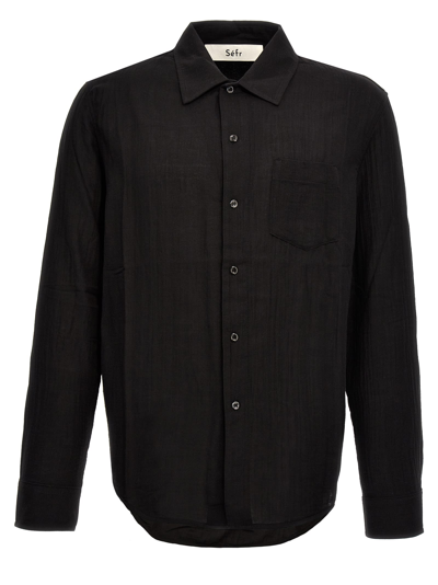 Shop Séfr Leo Shirt In Black