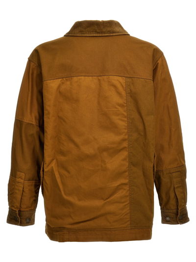 Comme Des Garçons Homme Deux Comme Des Garçons Homme Ribbed Velvet Insert Canvas Jacket In Brown