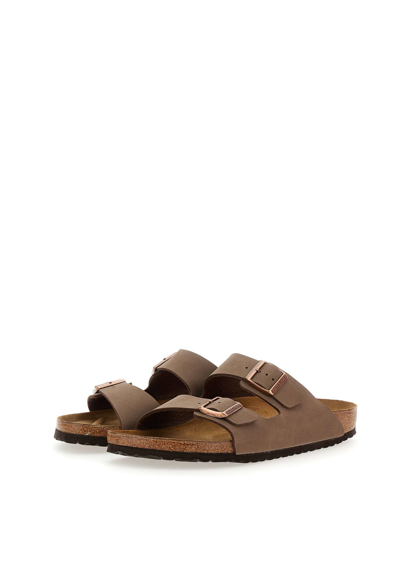 Shop Birkenstock Arizona Bs Leather Sandals In Brown