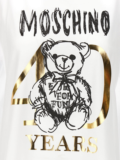 Shop Moschino Teddy 40 Years Of Love T-shirt In White