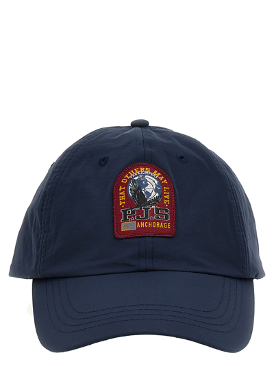 Shop Parajumpers Logo Patch Baseball Cap In Blue