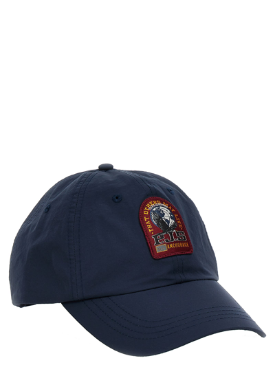 Shop Parajumpers Logo Patch Baseball Cap In Blue