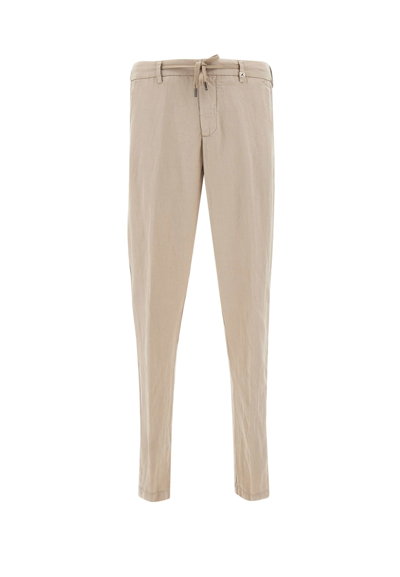 Shop Myths Apollo Linen And Cotton Trousers In Beige