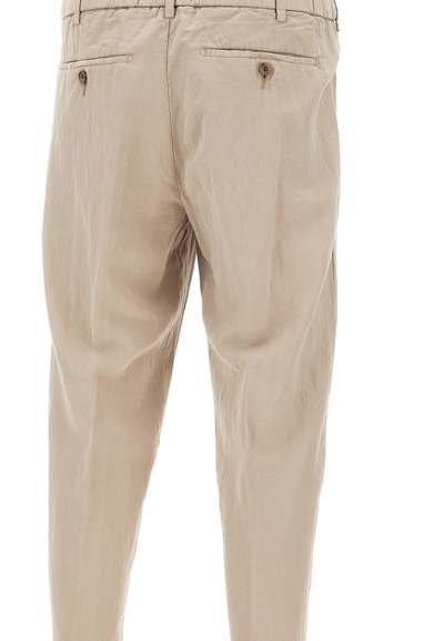 Shop Myths Apollo Linen And Cotton Trousers In Beige