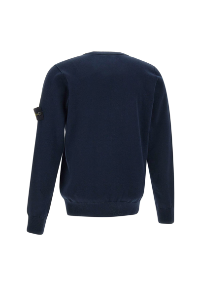 Shop Stone Island Cotton Sweater In Blue