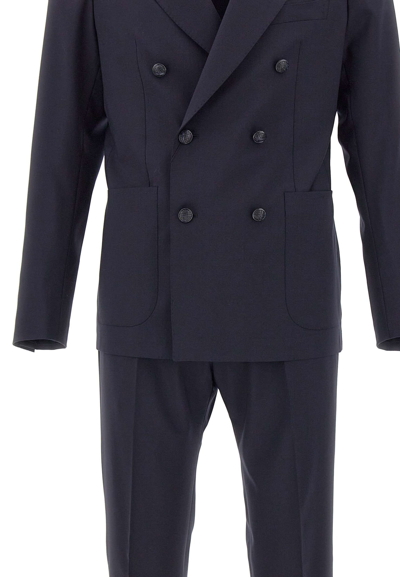 Shop Tagliatore Wool Two-piece Suit In Blue