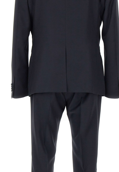 Shop Corneliani Fresh Wool Three-piece Suit In Blue