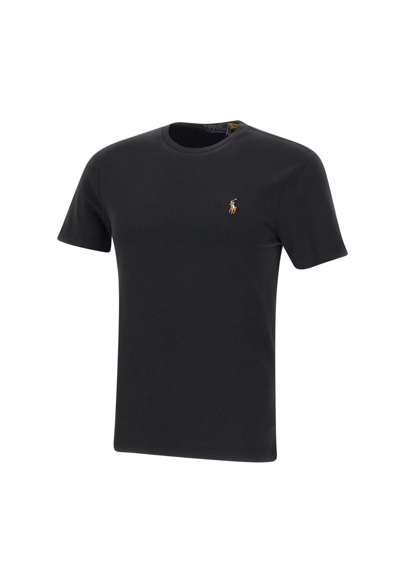Shop Polo Ralph Lauren Cotton T-shirt In Black