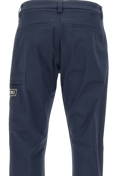 Shop Iceberg Cotton Trousers In Blue