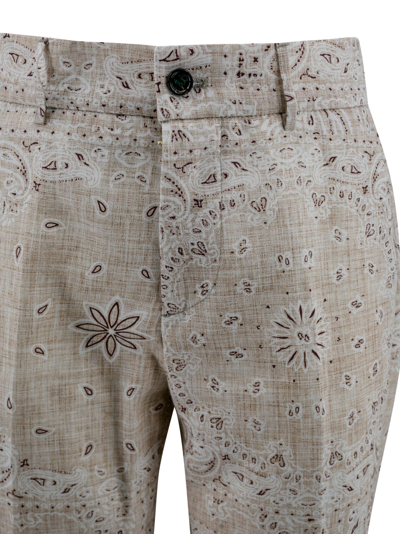Shop Berwich Linen Cotton Blend Trousers In Deserto