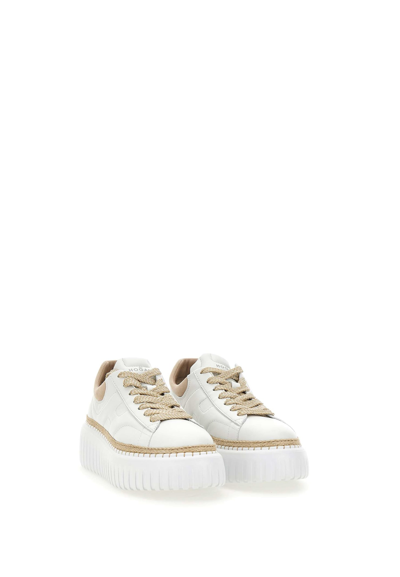 Shop Hogan H-stripes Sneakers In White