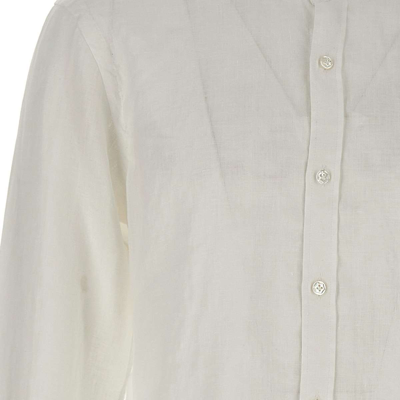 Shop Barba Napoli Linen Shirt In White
