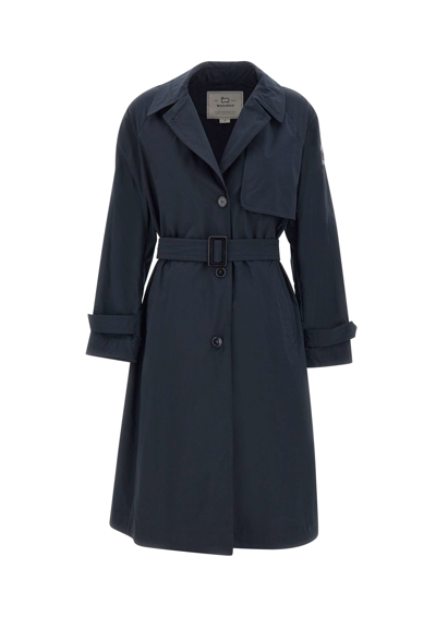 Shop Woolrich Summer Trench Coat In Blue