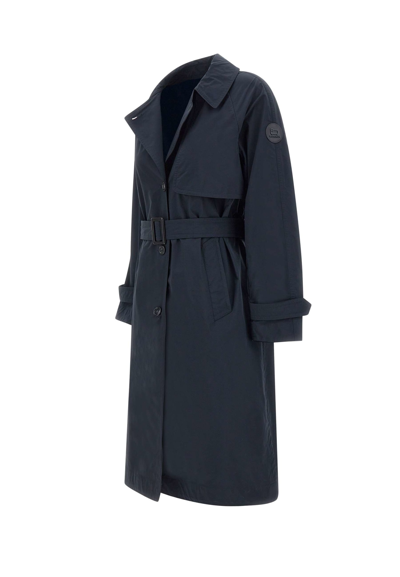 Shop Woolrich Summer Trench Coat In Blue