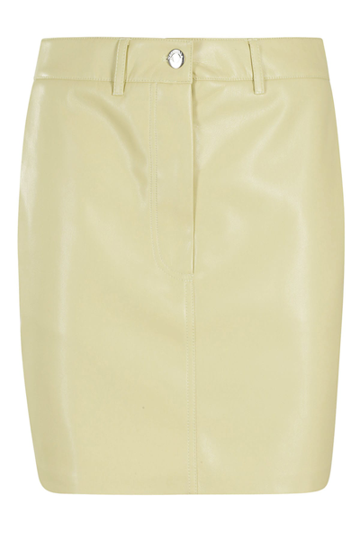 Nanushka Yellow Miray Vegan Leather Miniskirt In Lemongrass