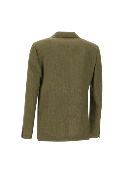 Shop Brian Dales G36t Linen Blazer In Green