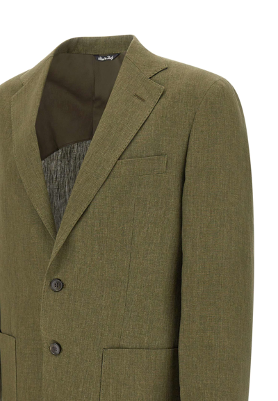 Shop Brian Dales G36t Linen Blazer In Green