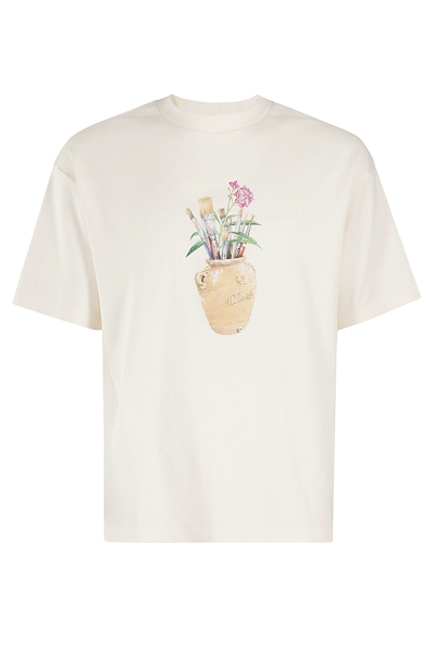 Shop Drôle De Monsieur Le T Shirt Pinceaux In Cream