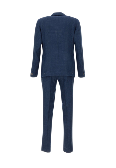 Shop Eleventy Wool, Linen And Silk Suit Two-piece In Blue