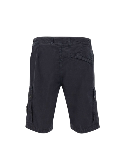 Shop Stone Island Cotton Shorts In Blue