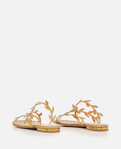 Shop Gianvito Rossi Flat Sandals In Golden